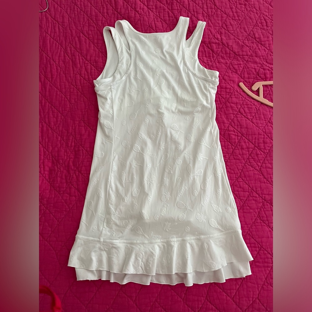 Lilly Pulitzer Womens M Luxletic White Delphina Tennis Dress Built In Bra